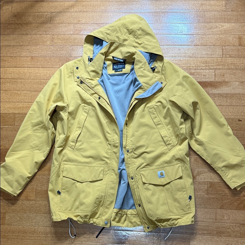 Carhartt Mustard Hooded Storm Defender jacket Women’s 1X EUC
